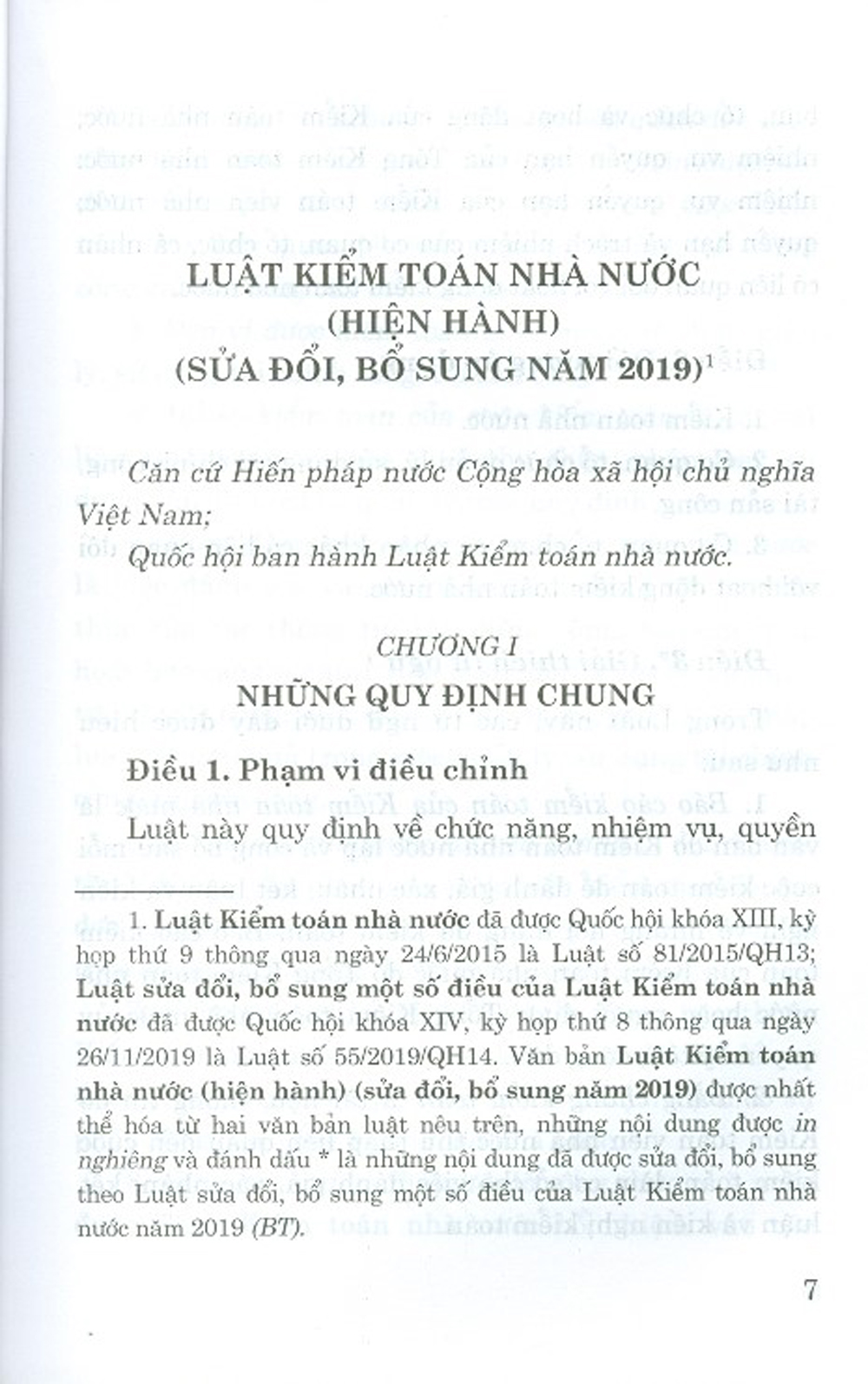 Luật Kiểm Toán Nhà Nước (Hiện Hành) (Sửa Đổi, Bổ Sung Năm 2019)