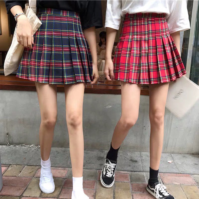 Chân váy caro xếp ly ngắn siêu chất ttsla0002