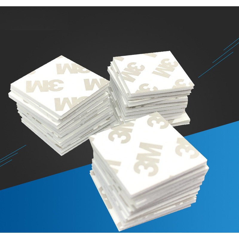 Combo 10 miếng băng keo 2 mặt chịu nhiệt 3M, miếng 4x4cm, tem xám