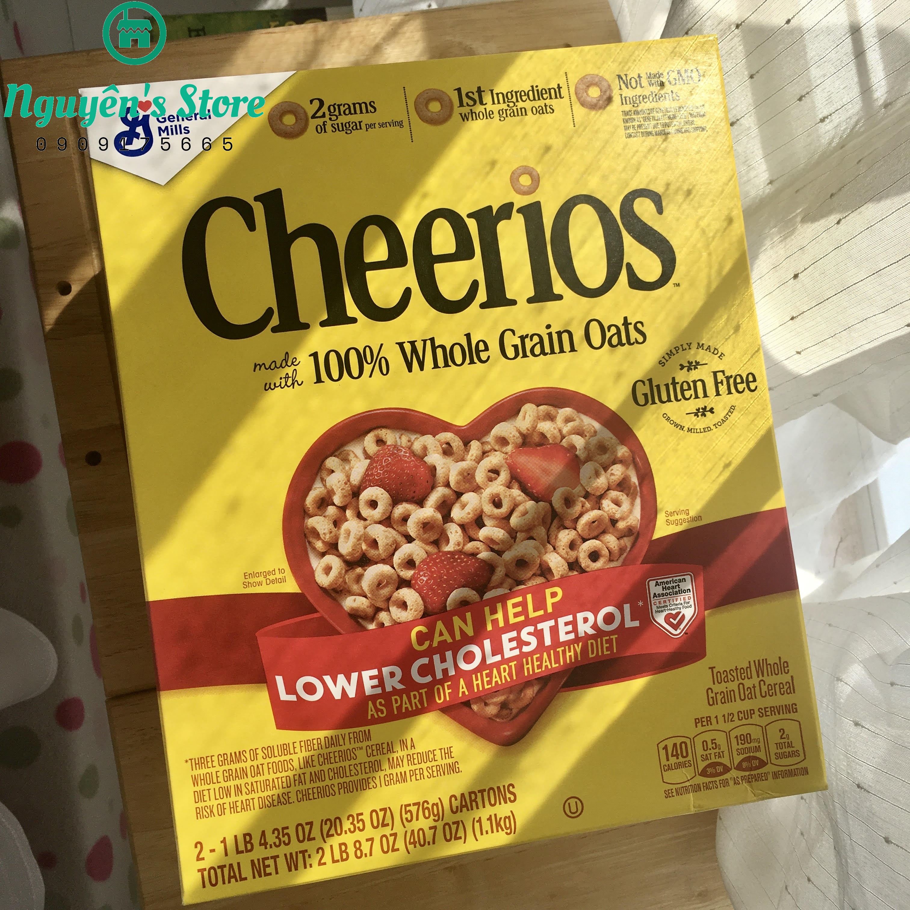[CHEERIOS HƯƠNG DÂU 576g USA] - Bánh ngũ cốc ăn sáng