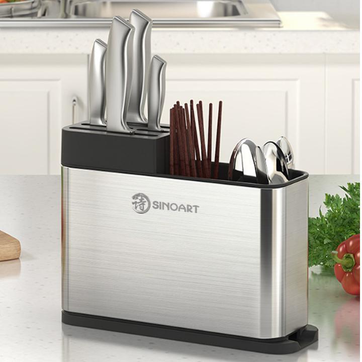 Kệ để dao, thìa, đũa SINOART chống gỉ có khay hứng nước