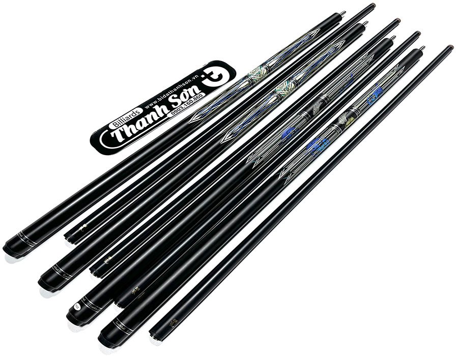 COMBO CƠ BIDA LỖ CUE MALL PHỦ CARBON [ BAO CƠ + BAO TAY ]