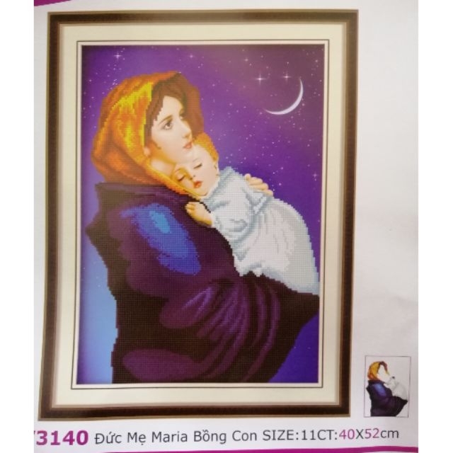 TRANH THÊU 3D ĐỨC MẸ 40x52cm
