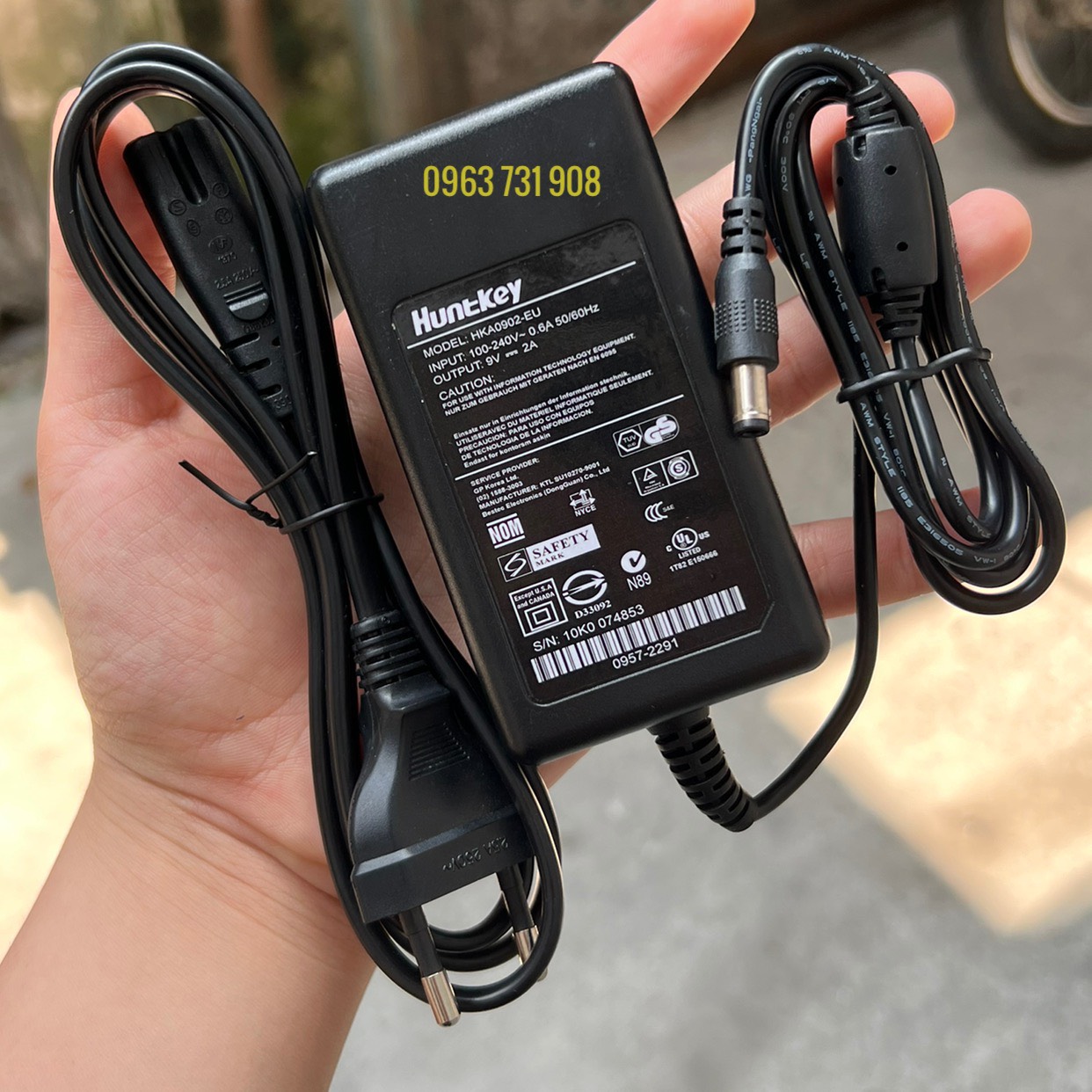 nguồn 9v 2a loại tốt huntkey