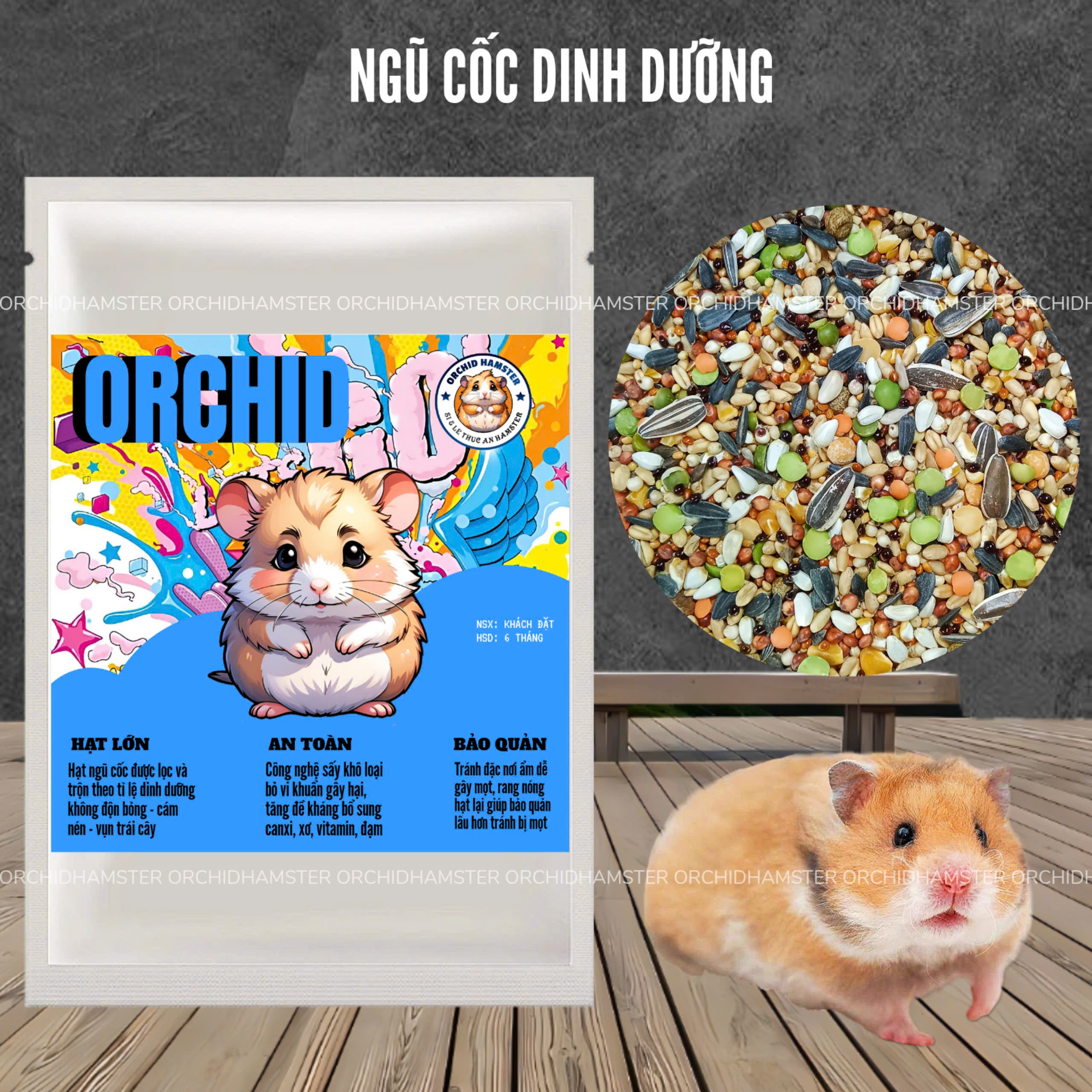 Thức Ăn Hamster Orchid Cao Cấp Tứ Xuyên Hạt Lớn Bổ Sung Bữa Ăn Dinh Dưỡng Hằng Ngày