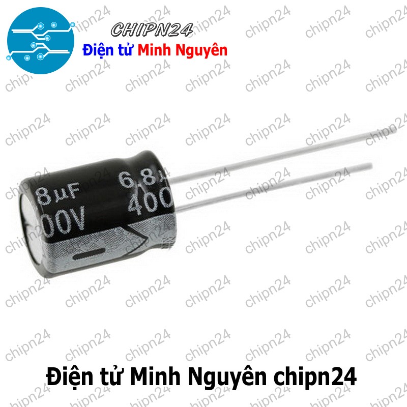 [10 con] (F248) Tụ hóa 6.8uF 400V Đen (10x13mm) - HH002825