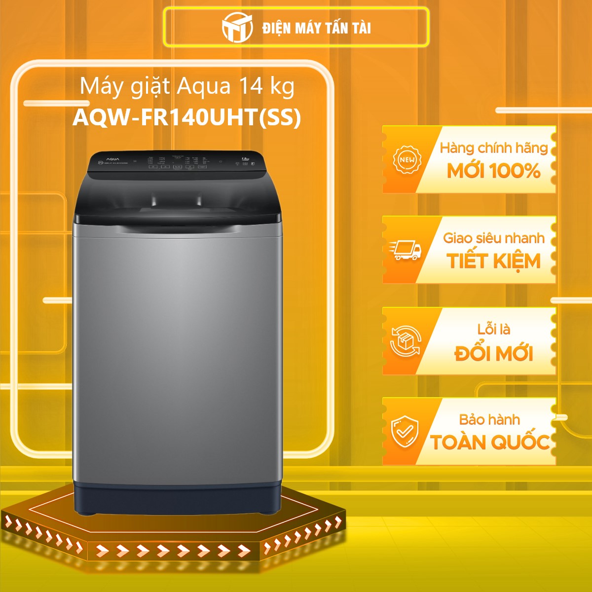 AQW-FR140UHT(SS) - Máy giặt Aqua 14 kg AQW-FR140UHT(SS) - GIAO TOÀN QUỐC - FREESHIP HCM