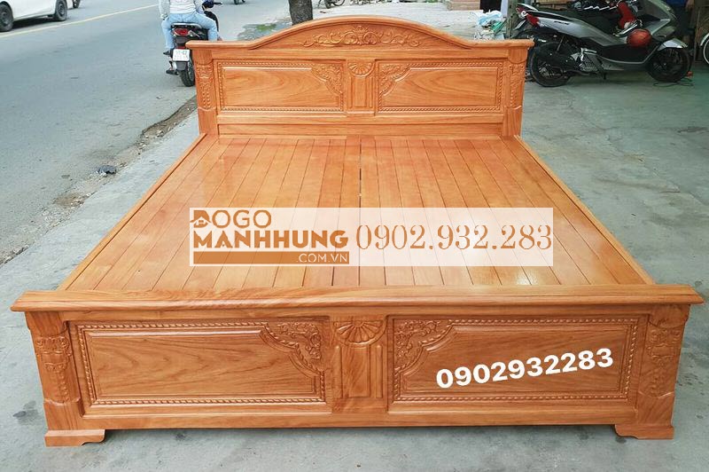 Giường ngủ gỗ gõ đỏ 16m ms 12.5