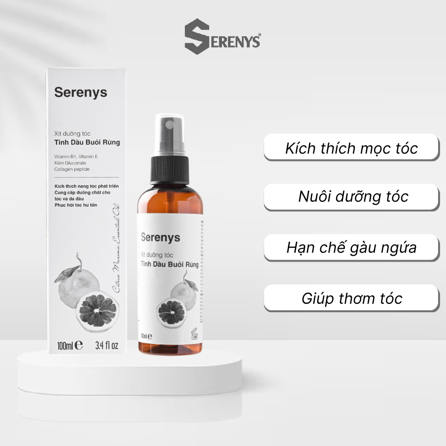 Bộ 2 Serenys Xịt Dưỡng Tóc Tinh Dầu Bưởi Giúp Tóc Mềm Mượt 100ml - Serenys