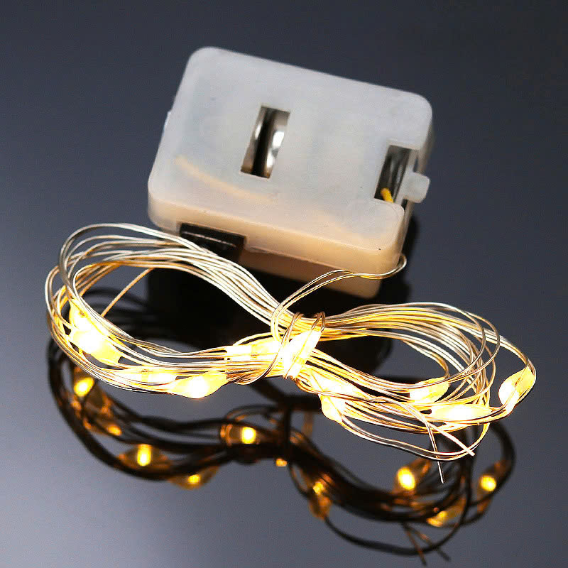 Đèn Dây Trang Trí Noel , Tết , Tiệc Dài 1m, 2m, 3m Dùng Pin 3 Chế Độ Sáng  - Dây Đèn Led Trang Trí Nhấp Nháy 7 Màu Và Vàng  Cao Cấp Chuẩn Nét - Đèn Đom Đóm , Đèn Chóp Trang Trí Giáng Sinh