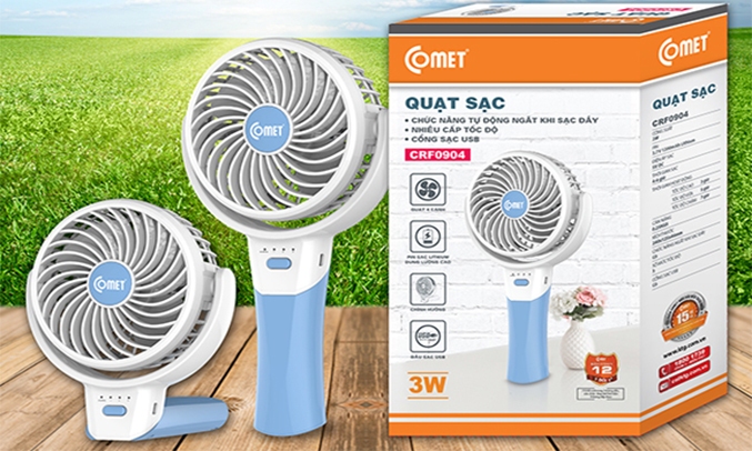 QUẠT MINI SẠC CẦM TAY COMET CRF0904 ( Bao mát, Xịn Sò )