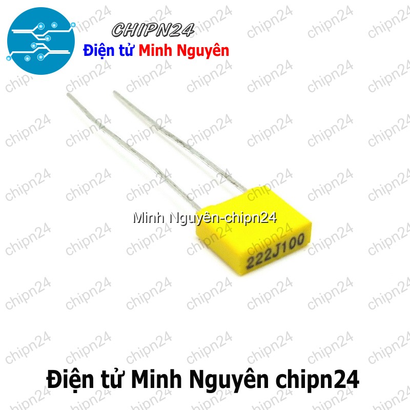 [10 con] (K270) Tụ kẹo vàng 222J 100V (5MM) (222 2.2nF) - HH005394
