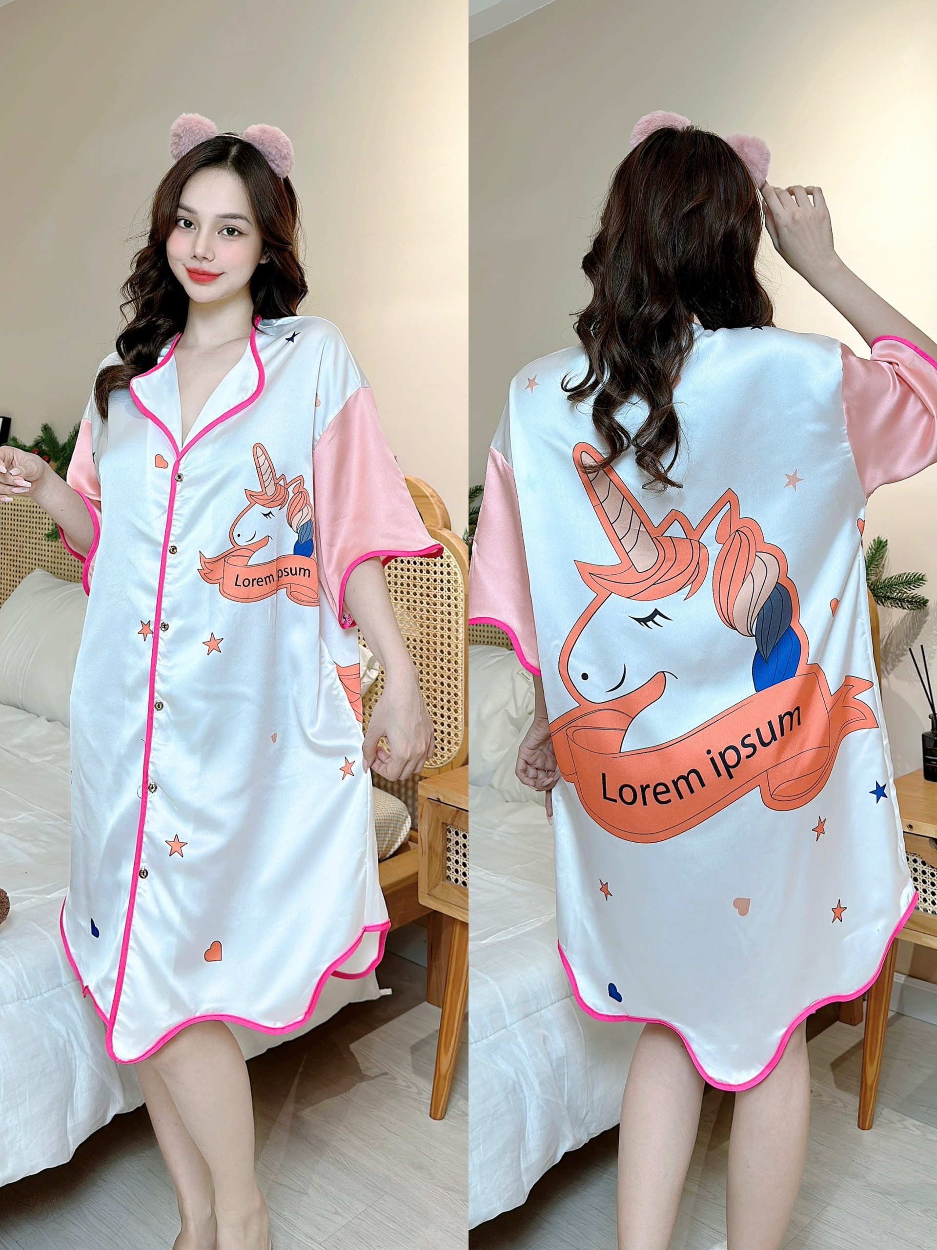 Đầm váy LỤA SATIN và LỤA XƯỚC mặc nhà mặc ngủ siêu mát siêu thoải mái