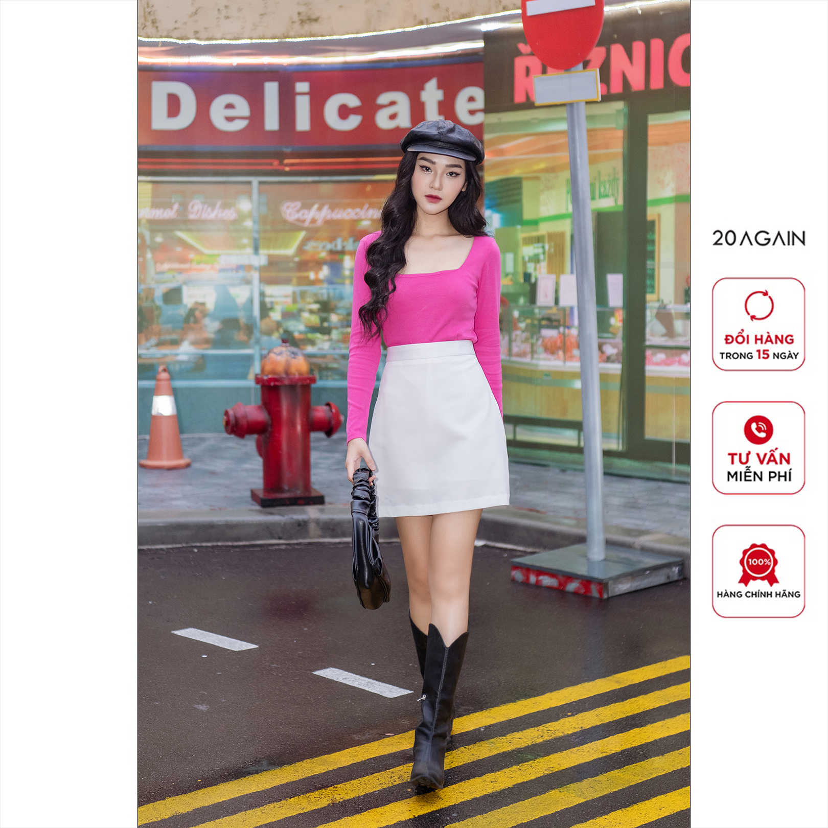 Chân váy dáng A, thiết kế basic, nhẹ nhàng JAW2461