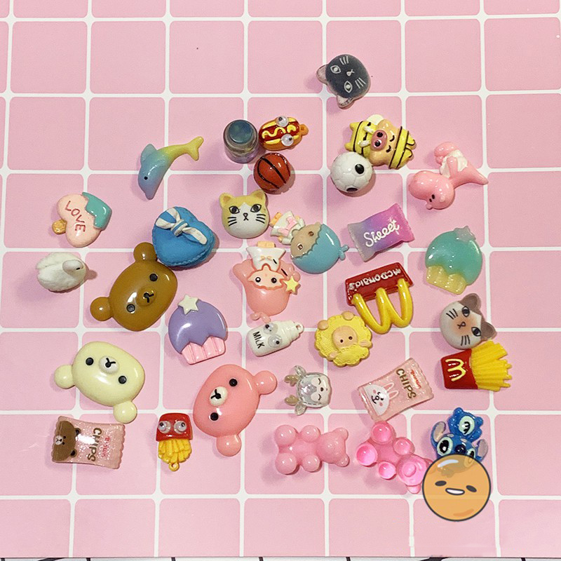 Charm Trang Trí Slime Ngẫu Nhiên Nhiều Hình Dáng, Charm Đồng Giá 3K