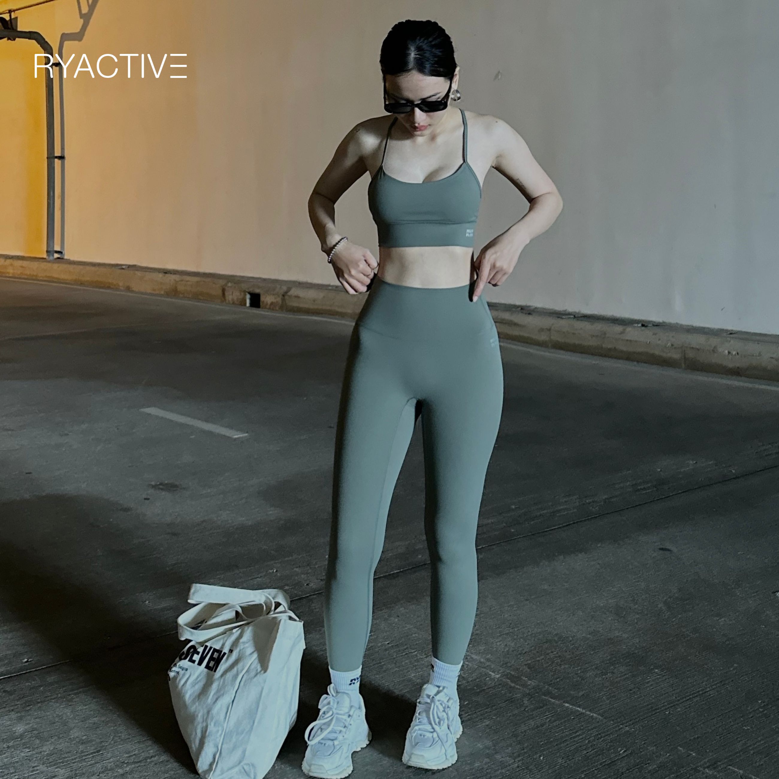 Áo ngực thể thao RYACTIVE - T SPORTBRA Olive