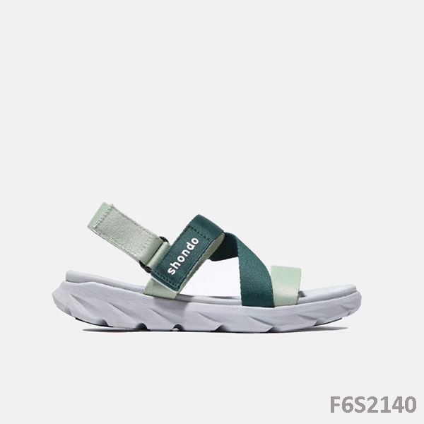 Giày Sandal Shondo Quai Chéo đế xám Ombre xanh lá F6S2140