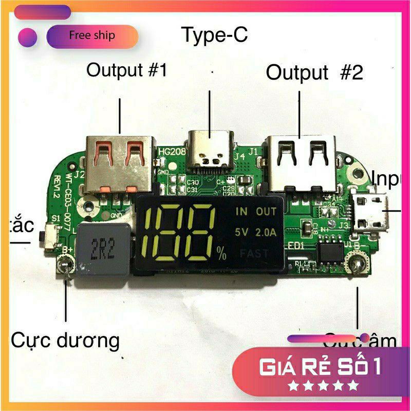 Mạch Sạc Dự Phòng QC3.0- PD18w