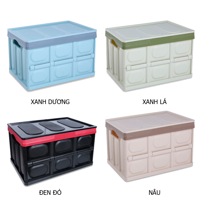 Thùng Đựng Đồ Gấp Gọn Đa Năng Dung Tích 56 Lít Có Tay Cầm Chắc Chắn Tiện Lợi + Tặng Kèm Túi Lót