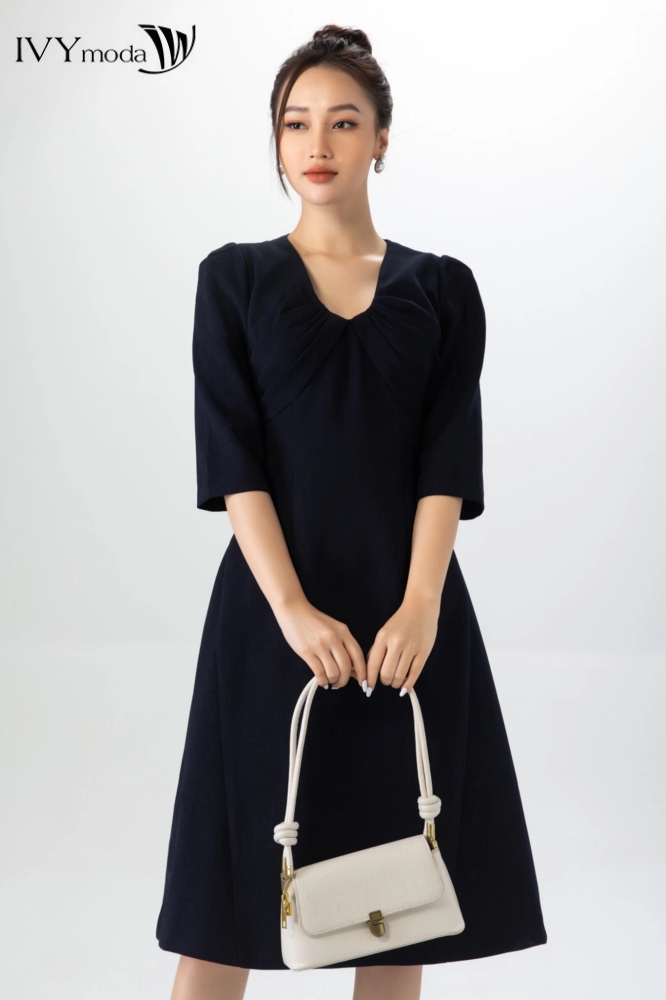 Đầm lụa dáng chữ a ivy moda ms 48b9021
