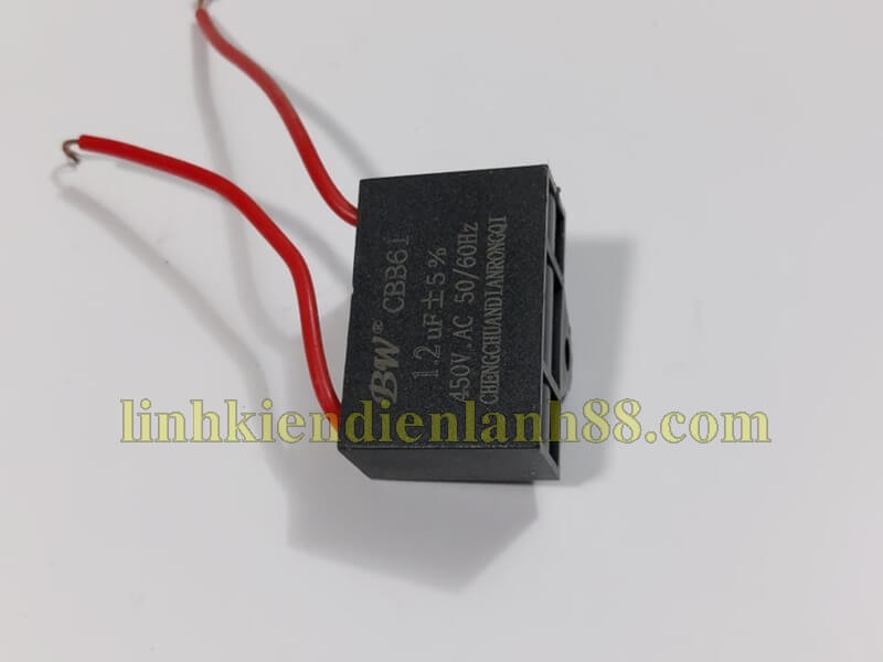 5 cái tụ quạt 1.2uf 450v dây mới !