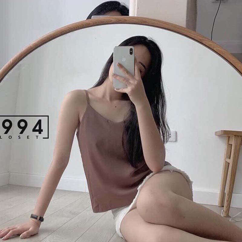 Áo Hai Dây Đũi Lụa- 2s Cổ Tim Form Rộng Nữ YouYou