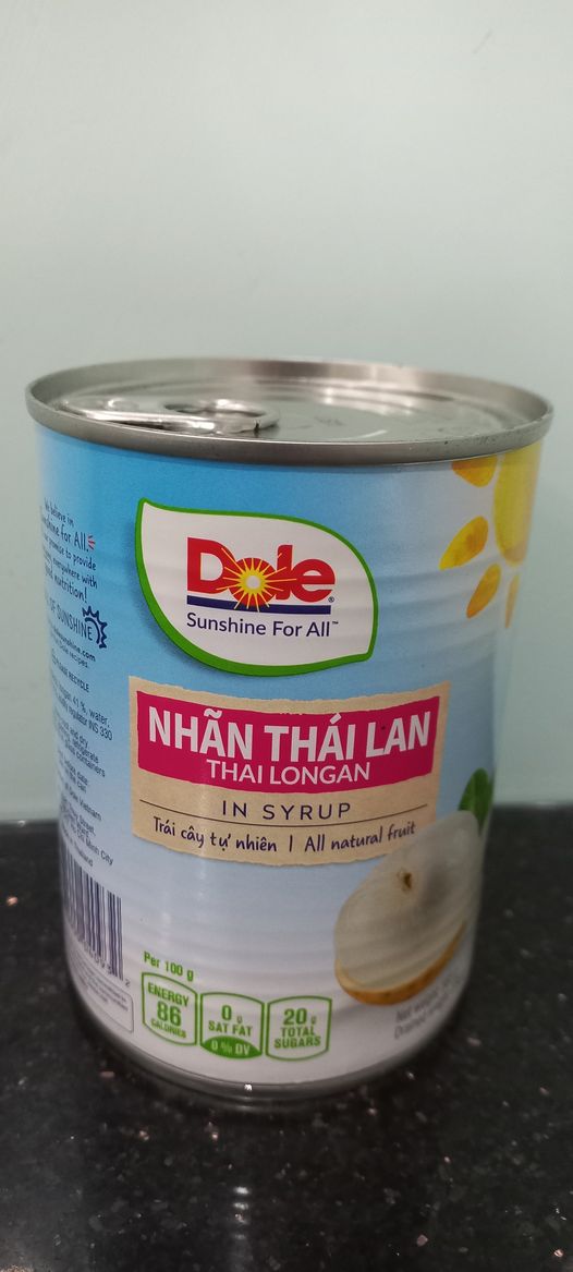 Nhãn ngâm Dole. Thai Longan in Syrup 565gr