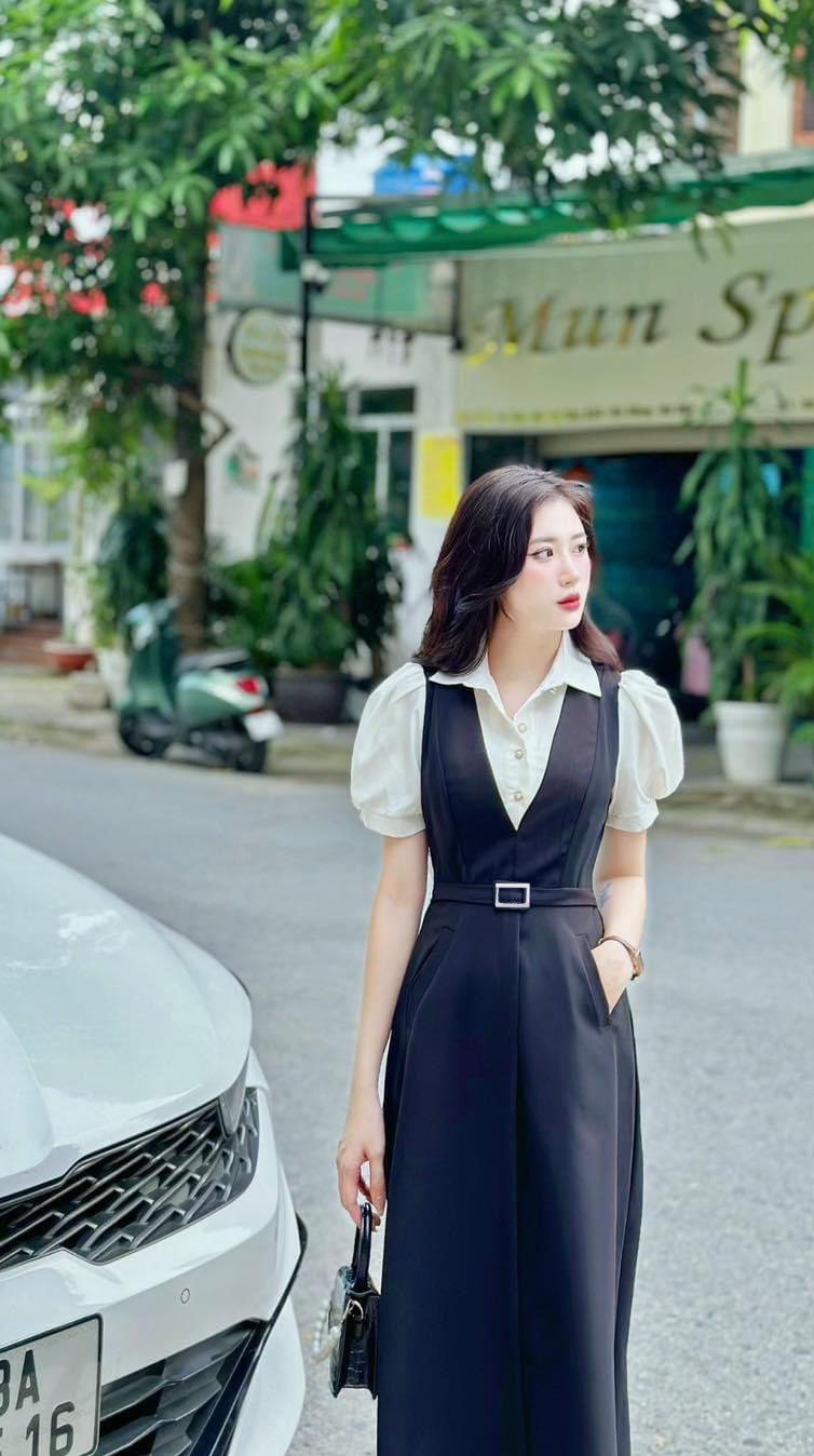 Yếm dài sang chảnh phối được nhiều kiểu áo