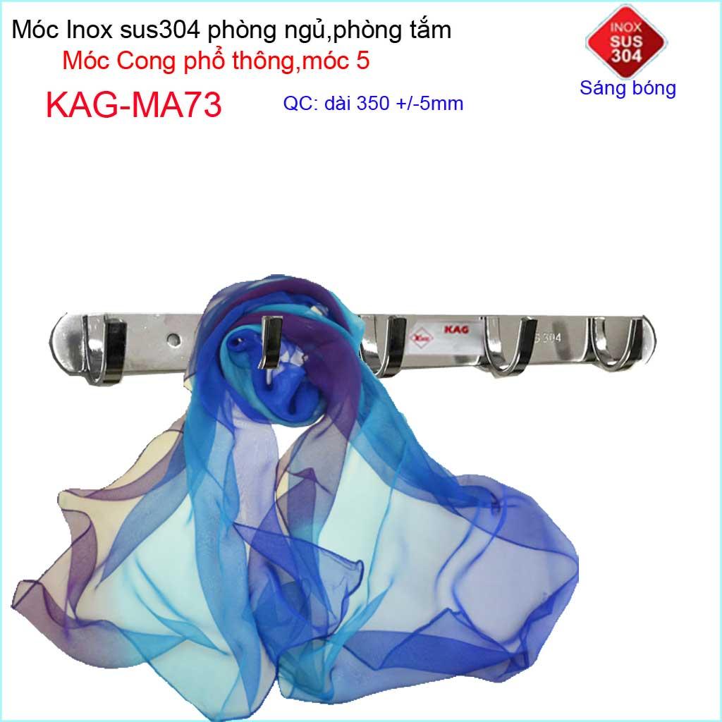 Móc treo inox sus304 cao cấp dày móc cong inox kace 5 móc treo đồ nhà tắm kag-ma73