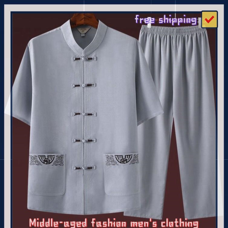 [FREE SHIP] Bộ Đũi Nam cổ tàu ( Mát - Nhẹ Như Không)