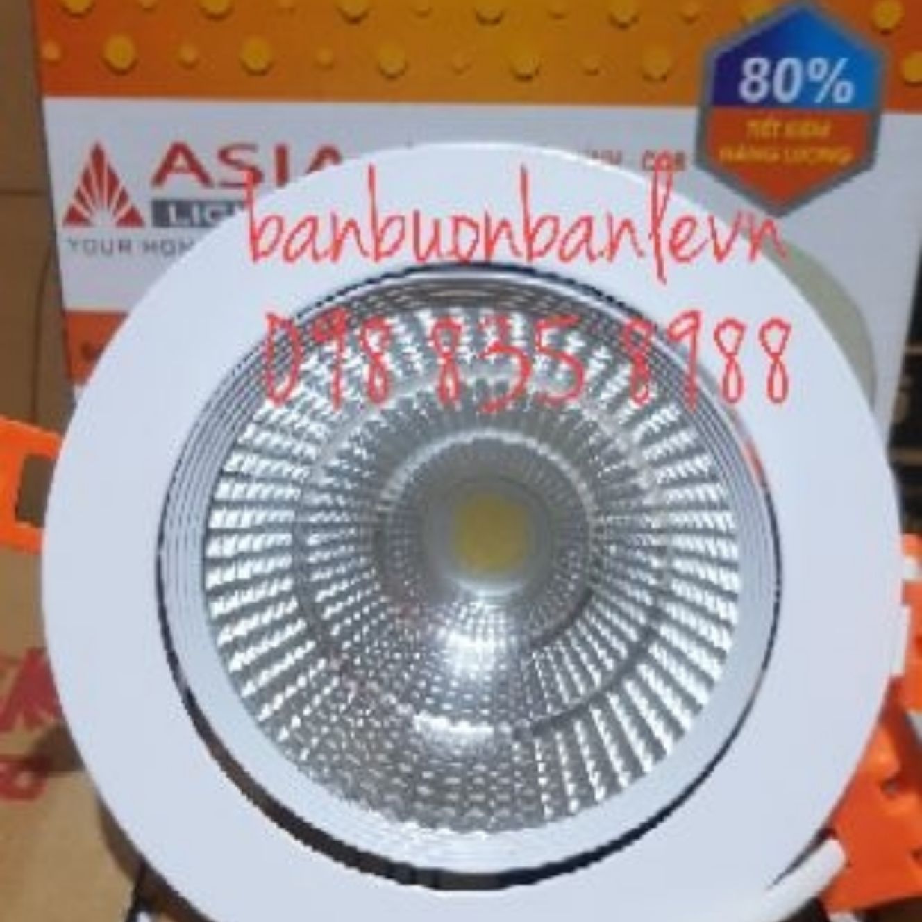 Đèn âm trần mặt kính xoay góc đổi mầu 90/ 7w asia