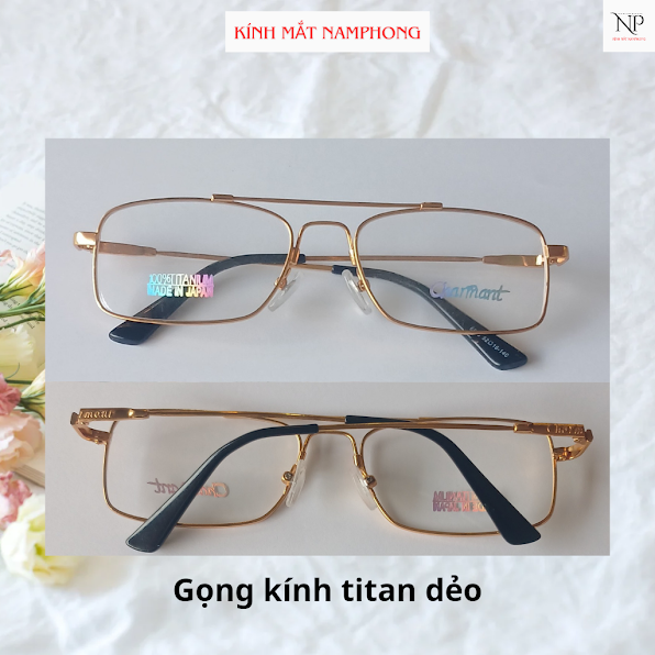 Gọng dẻo[charmant ]titanium 2 cầu  . Lắp kính cận, viễn ,vv
