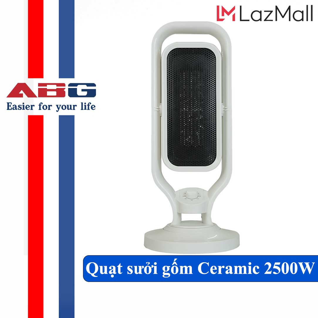 Quạt sưởi gốm abg ceramic ns06sg, máy sưởi, đèn sưởi không đốt cháy oxy, không khô da, công suất 2500w xoay 4 chiều