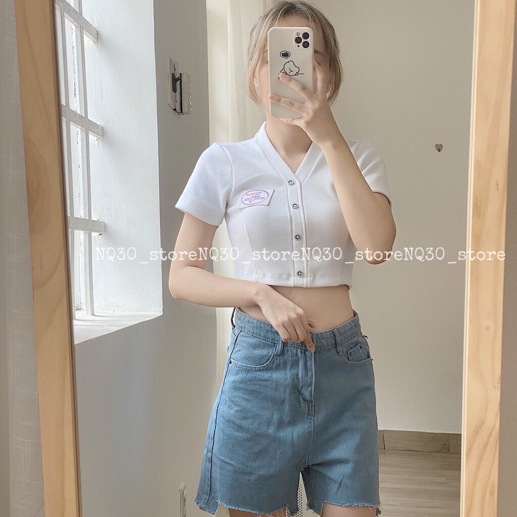 ☀️SET QUẦN JEANS NGỐ ULLZANG + CROP V LOGO