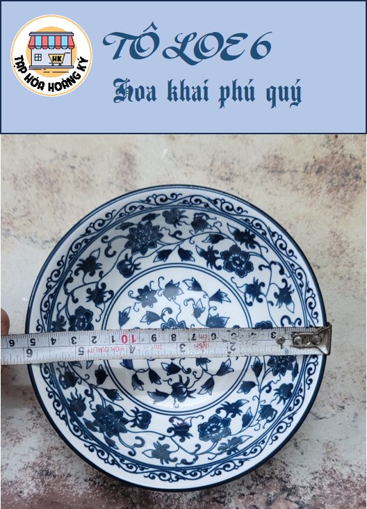 TÔ LOE GỐM SỨ 4D HOA KHAI PHÚ QUÝ ĐỦ SIZE ( 6 ,7, 8)