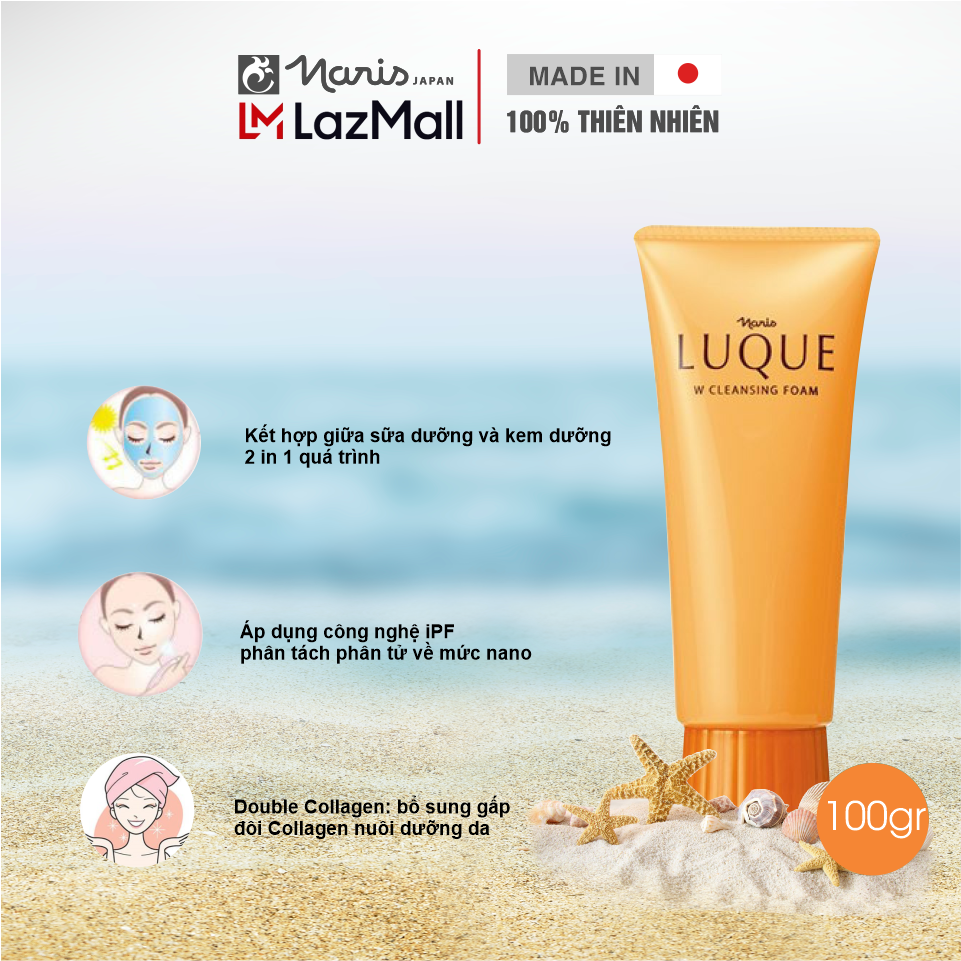 Sữa rửa mặt tẩy trang Naris Luque New 100g