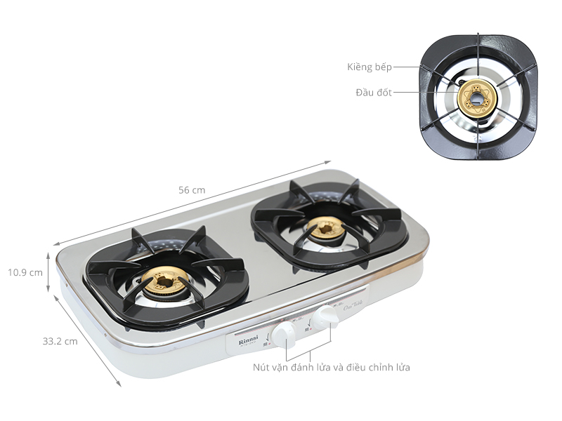 Bếp gas dương Rinnai RJ-554S(SV) nhập khẩu nguyên chiếc Nhật Bản