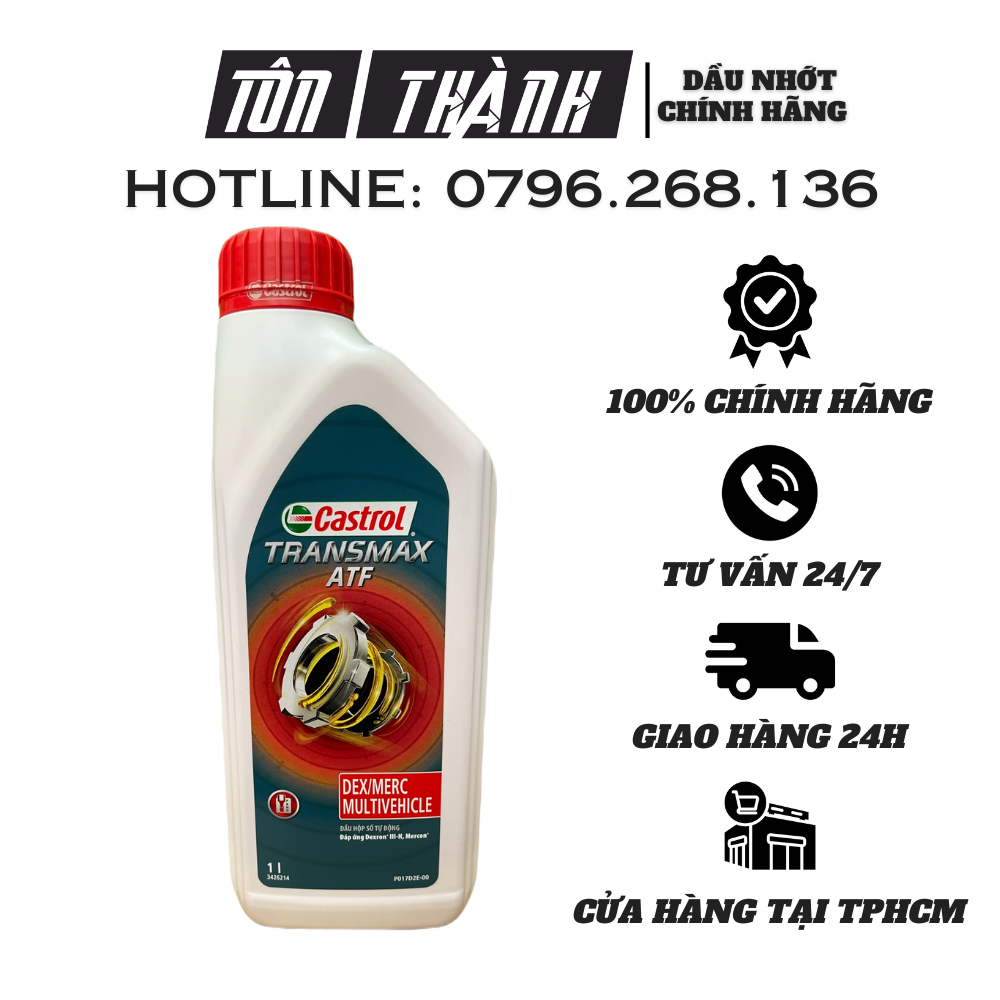 [ Hàng Chính Hãng ] Dầu hộp số tự động CASTROL ATF TRANSMAX ATF DEX/MERC MULTIVEHICLE (1 Lít)