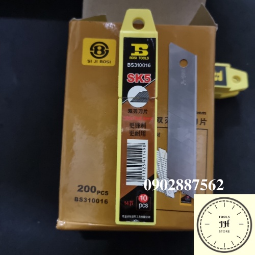 Hộp 10 lưỡi dao rọc giấy a100 bosi hàng công ty