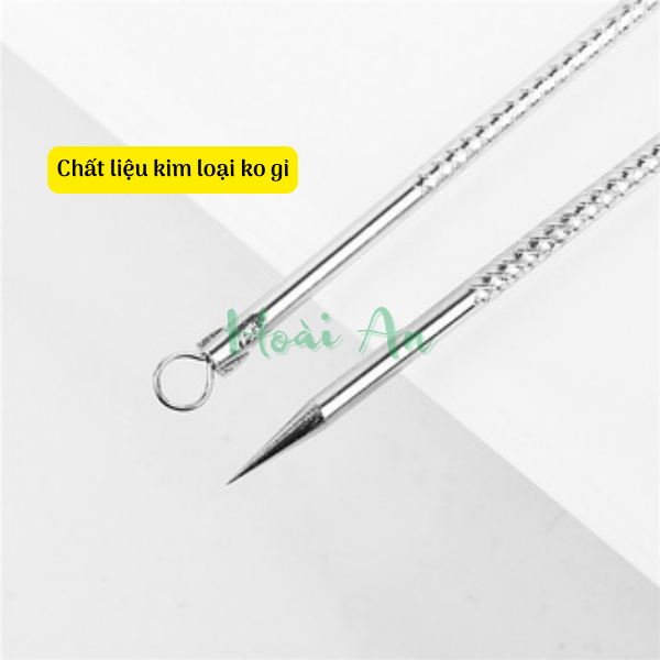 [ Siêu rẻ] Vỉ 12 que nặn mụn 2 đầu không gỉ | Vỉ que nặn mụn