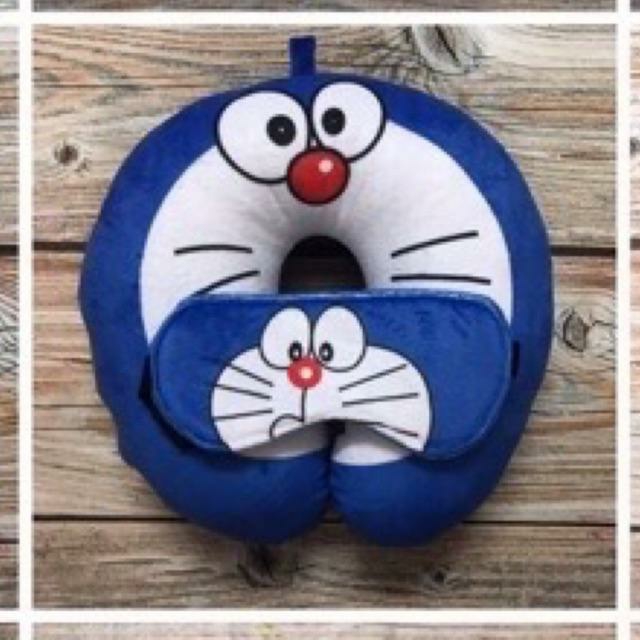 Gối kê cổ GẤU POOH + bịt mắt siêu cute dễ thương