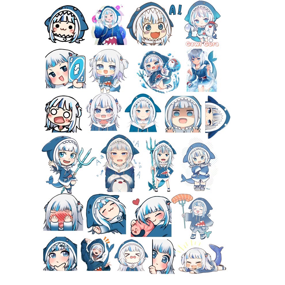 Set 30-60 Sticker Gawr Gura - Hololive