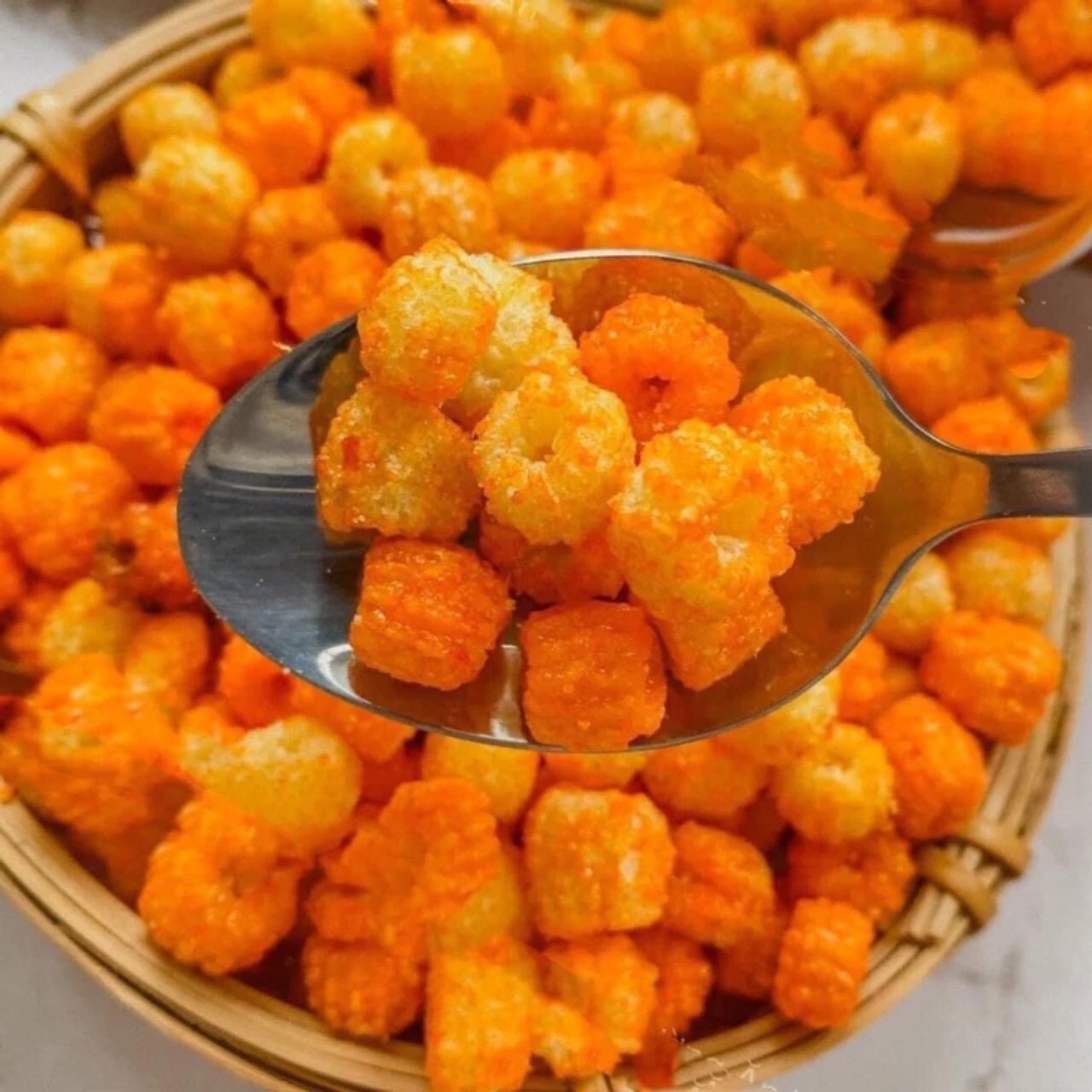 Snack Nui bơ chiên cay giòn rụm
