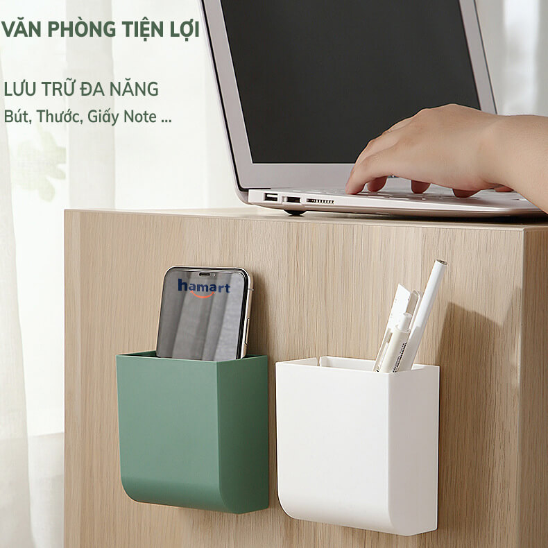 Punch-free Mobile Phone Holder Wall Mount Stand Remote Control Organizer Storage Box Charging Bedside Container Rack