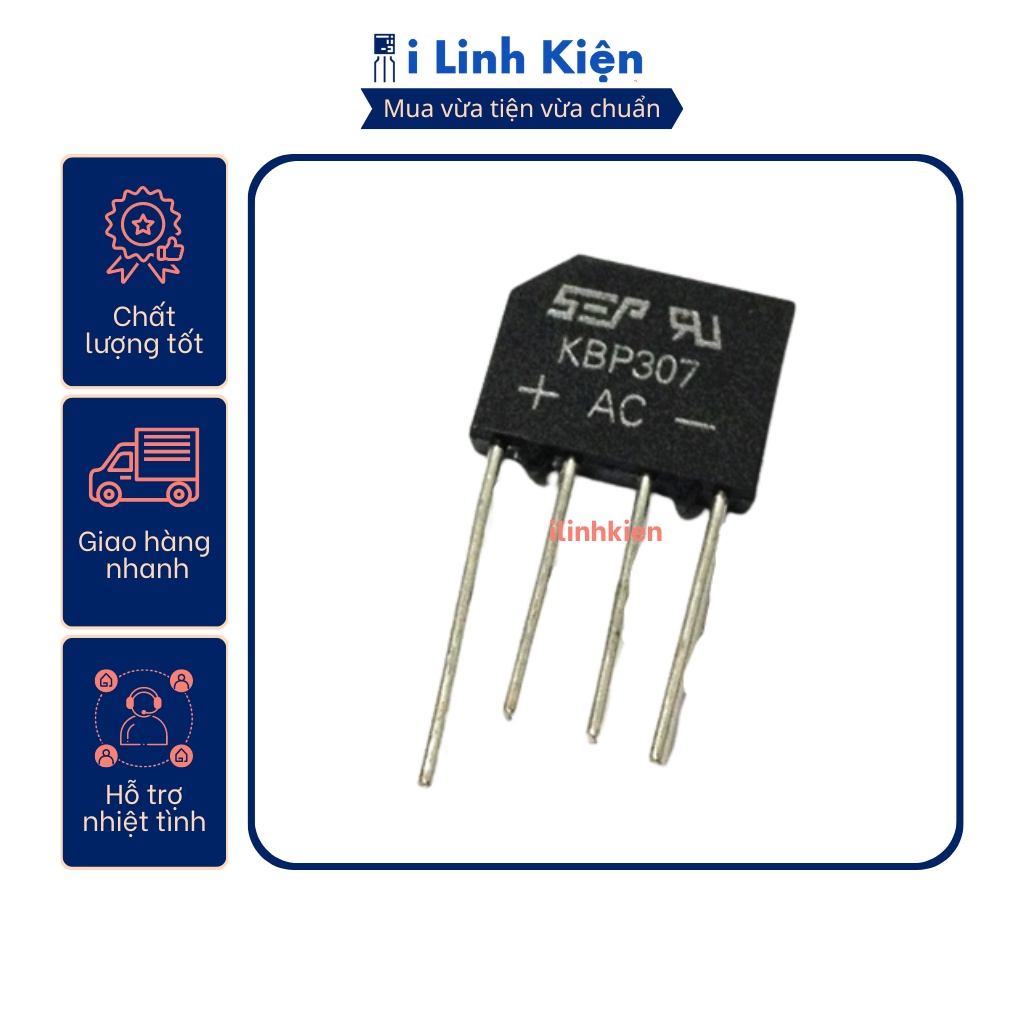 KBP307 Diode cầu 3A 700V DIP-4