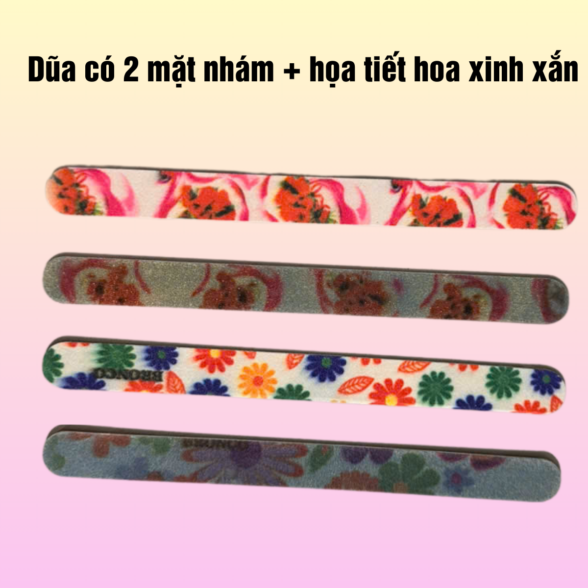 Combo 5 cây dũa  móng tay,móng chân 2 mặt hình hoa dễ thương.