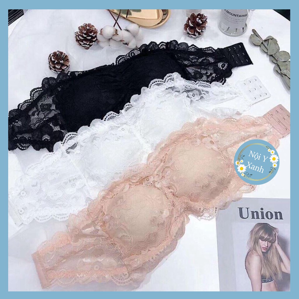 Áo Bra Quây Ren Không Dây Cài Sau Siêu Đẹp- ÁO BRA QUÂY REN HOA KHÔNG DÂY ĐỆM MỎNG CHỐNG TỤT HỞ VAI CHẤT SIÊU ĐẸP