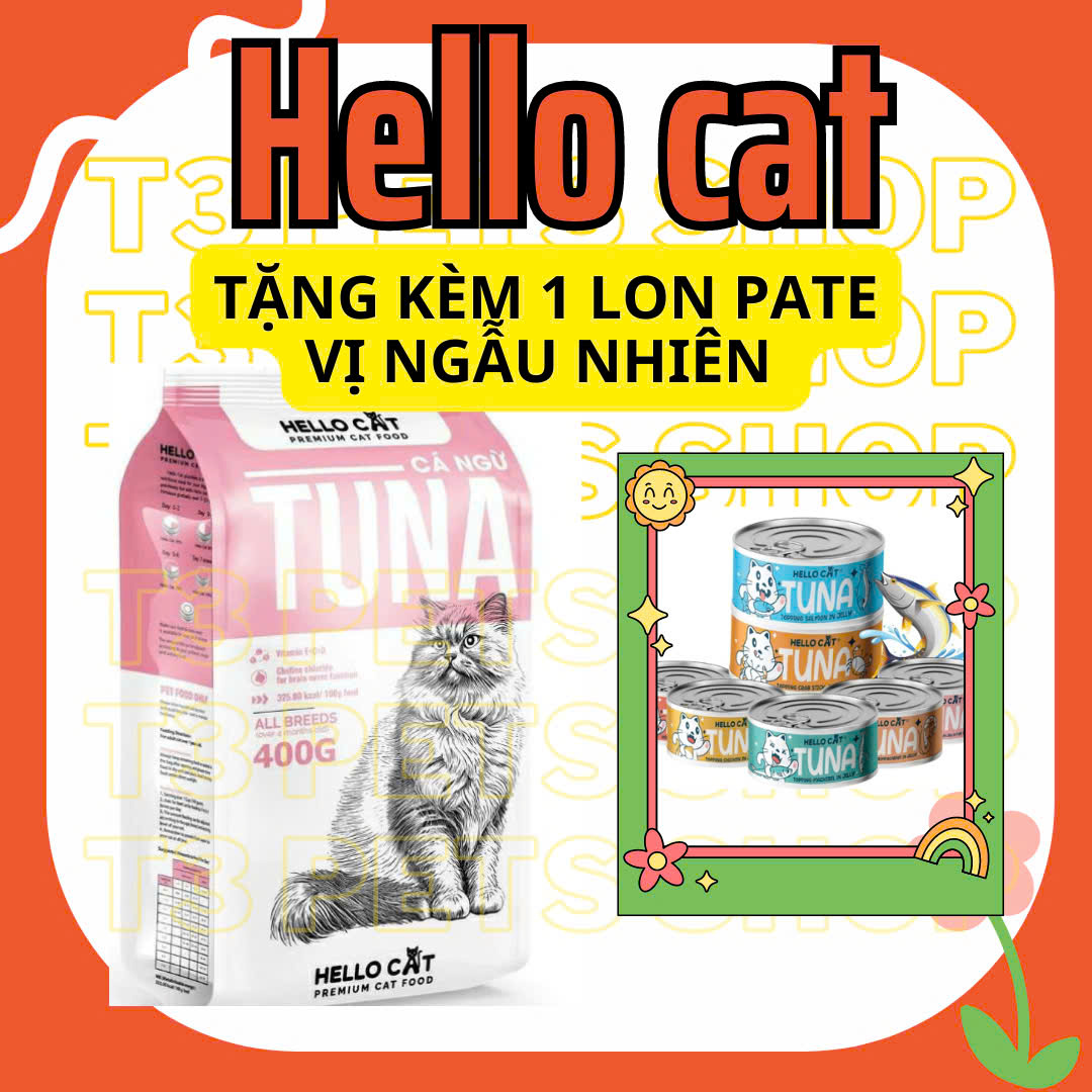 thức ăn hạt vị cá ngừ Hello cat cho mọi loại mèo - T3 PETS SHOP