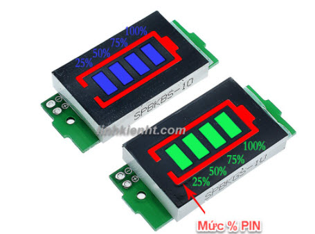 Bảng hiển thị đo dung lượng pin lithium LED bảng chỉ báo pin lithium Module led báo pin đa năng