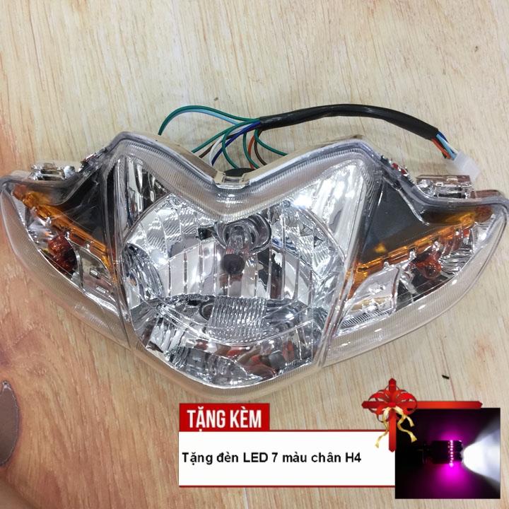 [QUÀ CHẤT - TẶNG ĐÈN LED 7 MÀU CHÂN H4] Đầu đèn pha xe WAVE S110, RSX bóng tròn siêu sáng